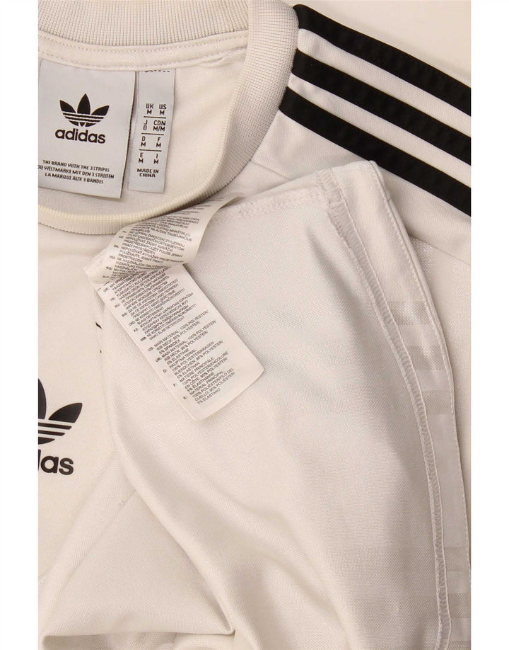 Adidas Herre T-Shirt Top Medium White Polyester