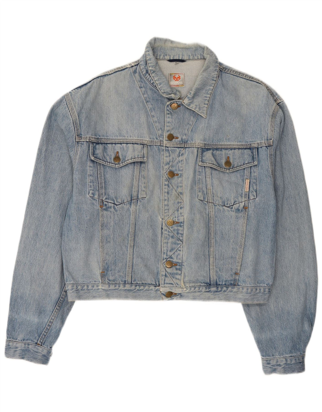 Stefanel Dame denimjakke UK 18 XL Blå Bomuld