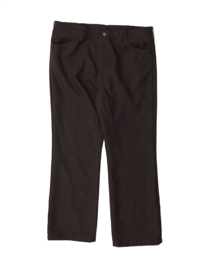WRANGLER Mens Straight Casual Trousers W40 L30 Black Polyester