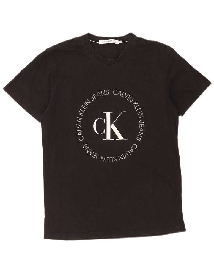 Calvin Klein Jeans Herre grafisk T-shirt Top Medium Sort Bomuld