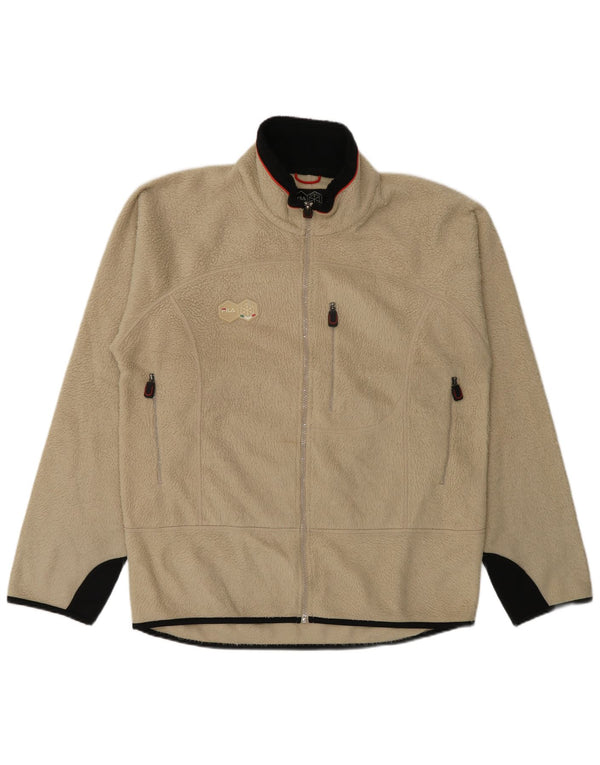 Fila Herre Fleecejakke UK 40 Stor Beige Colourblock Polyester