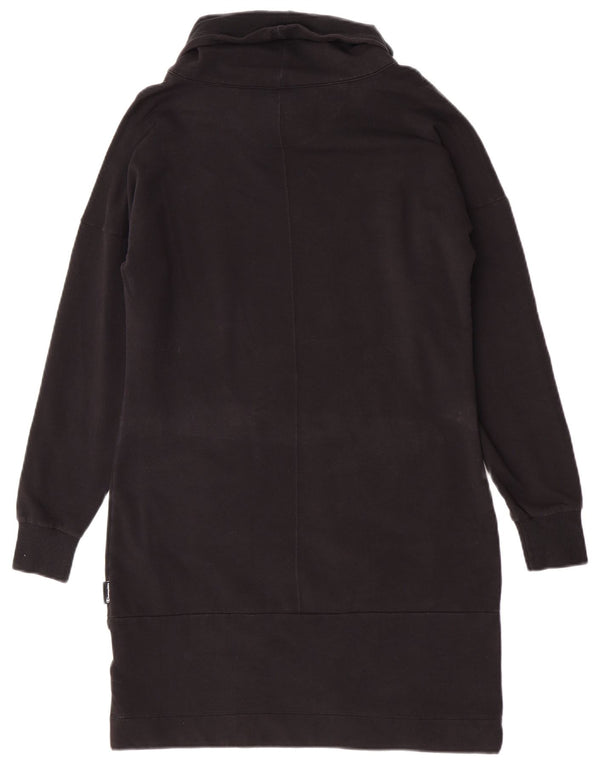 Champion Dame Roll Neck Langærmet Jumper Kjole UK 16 Stor Sort Bomuld