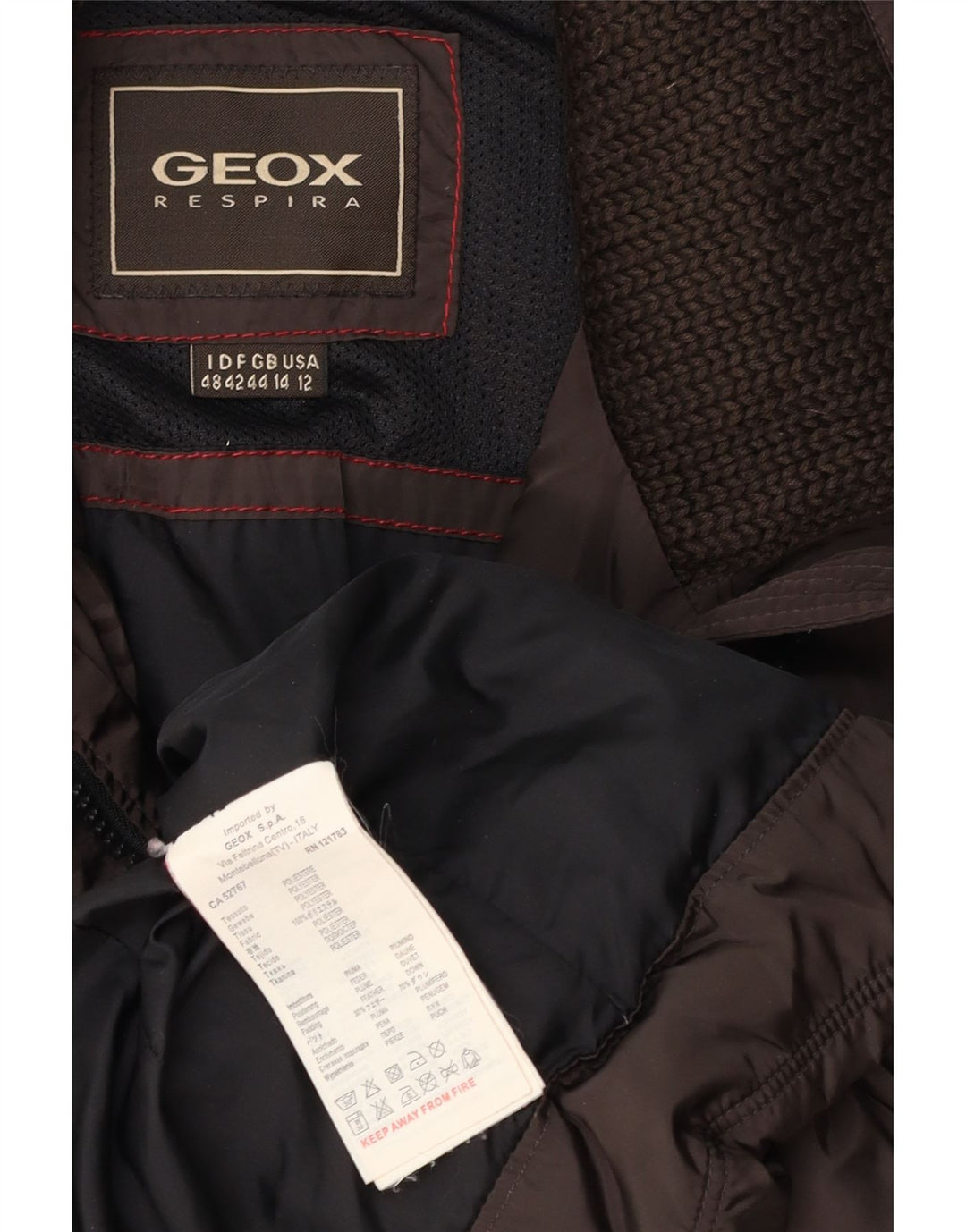 Geox polstret jakke til kvinder UK 14 Stor brun polyester
