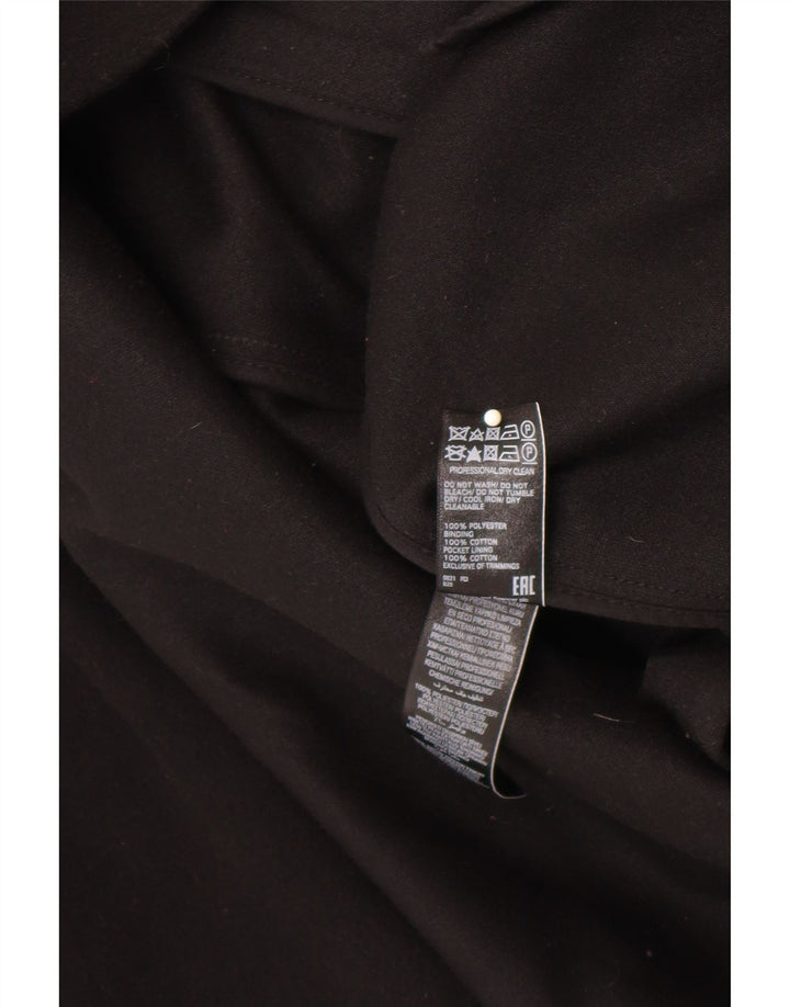 Marks & Spencer Dame Hooded Front Tie Overcoat UK 18 XL Sort Polyester