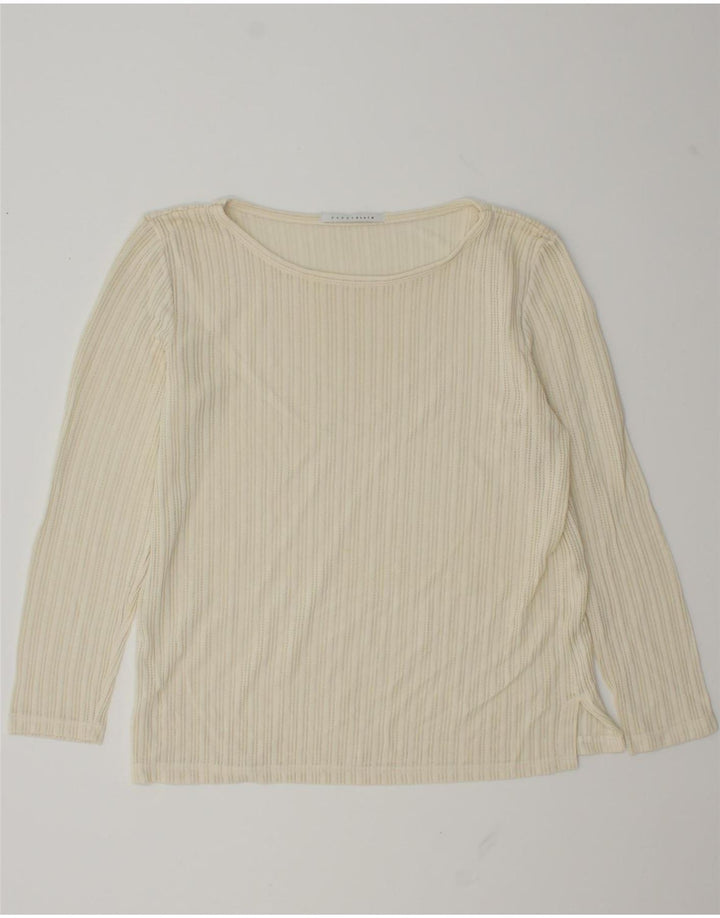 Penny Black Dame Top Langærmet UK 14 Medium Off White Viscose