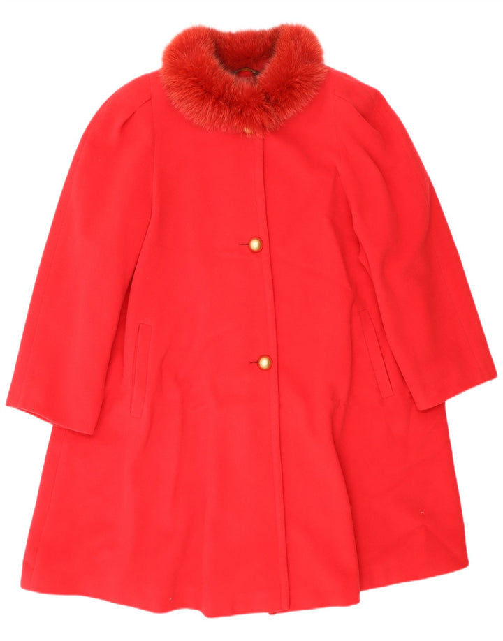 Vintage oversize overfrakke til kvinder IT 44 Medium rød uld