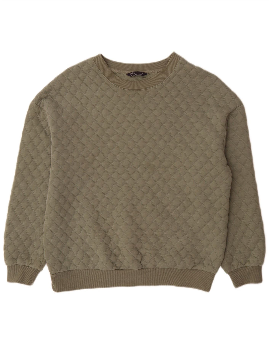 Marks & Spencer Dame Oversized Sweatshirt Jumper UK 12 Medium Khaki