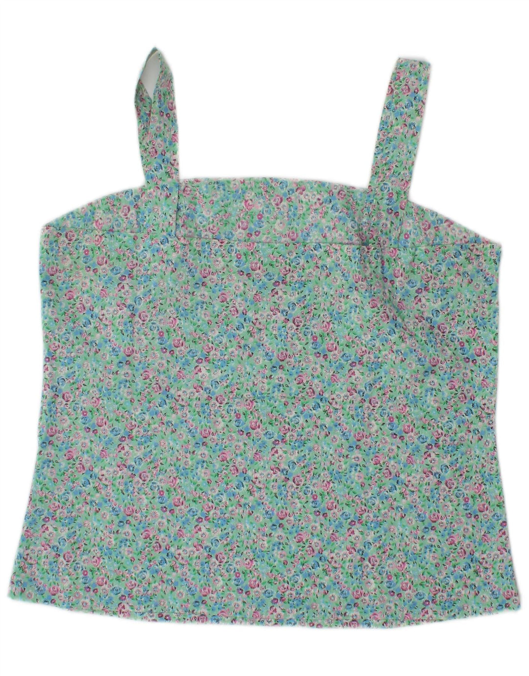 Vintage Dame Cami Top UK 10 Small Turkis Floral