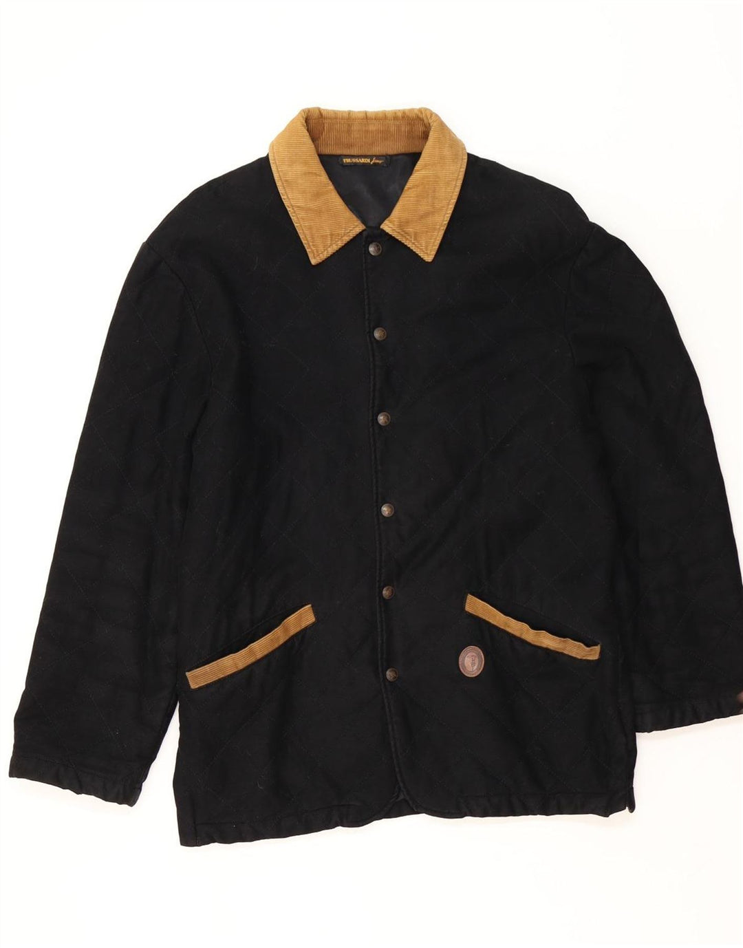 Trussardi Herre quiltet jakke UK 38 Medium Black Viscose