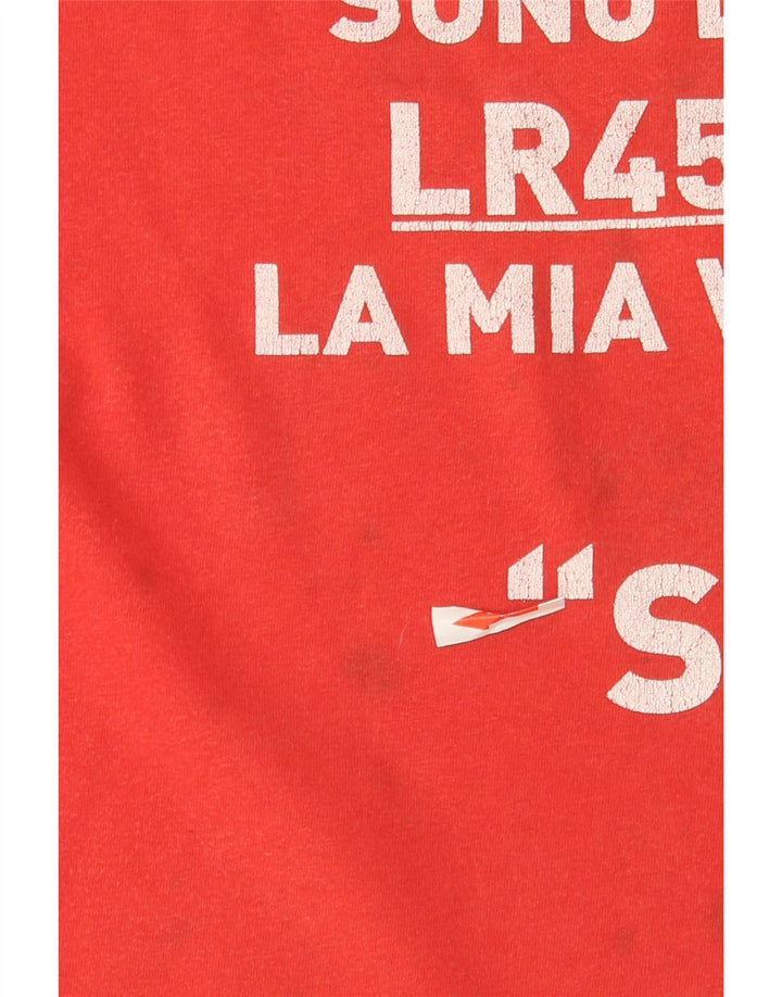 Rifle Herre Grafisk T-Shirt Top Stor Rød Bomuld