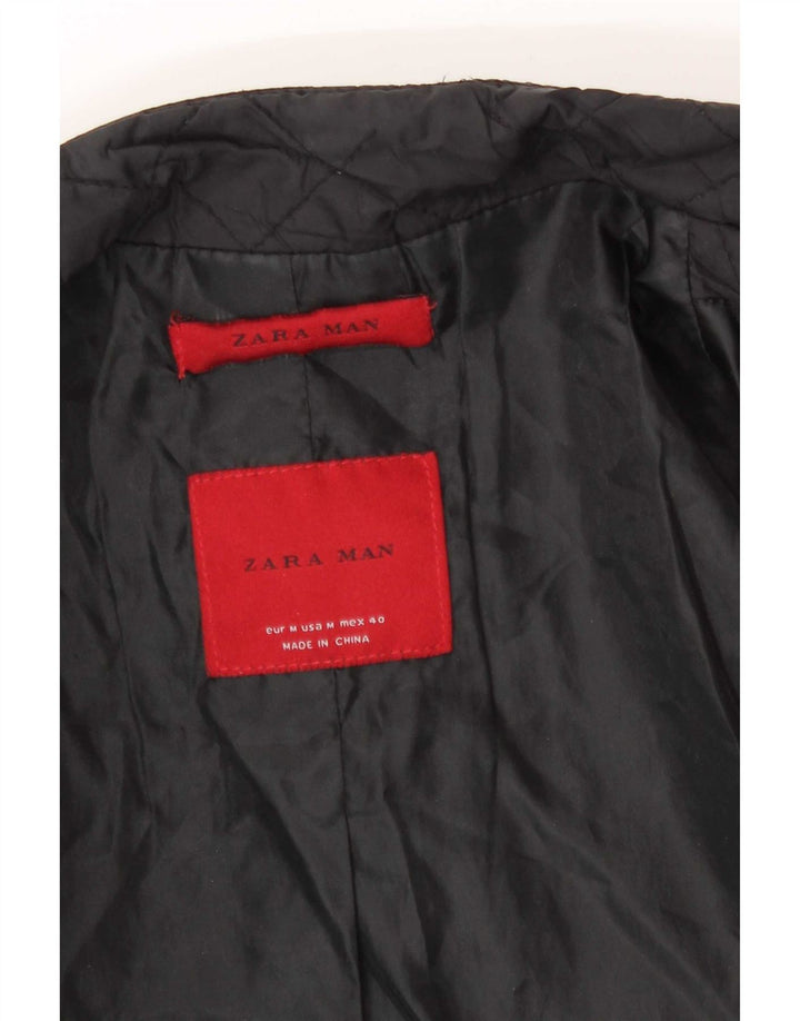 Zara Herre Quiltet Gilet UK 38 Medium Black