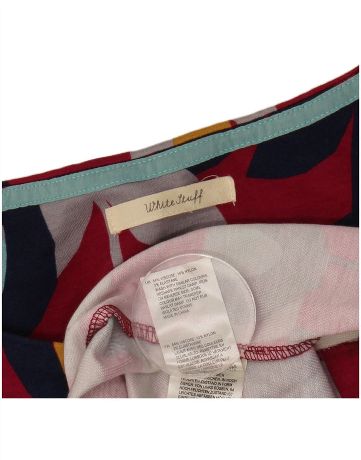 WHITE STUFF Kvinders 3/4-ærmede skedekjole UK 12 Medium Pink Floral