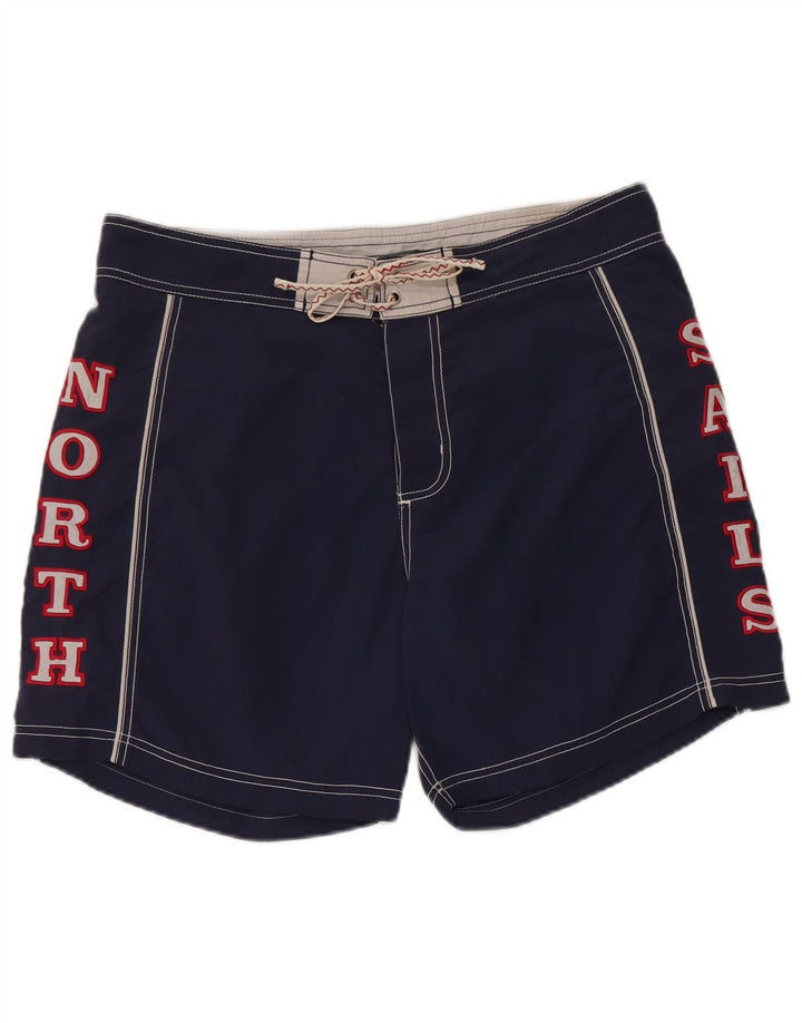 NORTH SAILS Grafiske badeshorts til mænd mellemblå