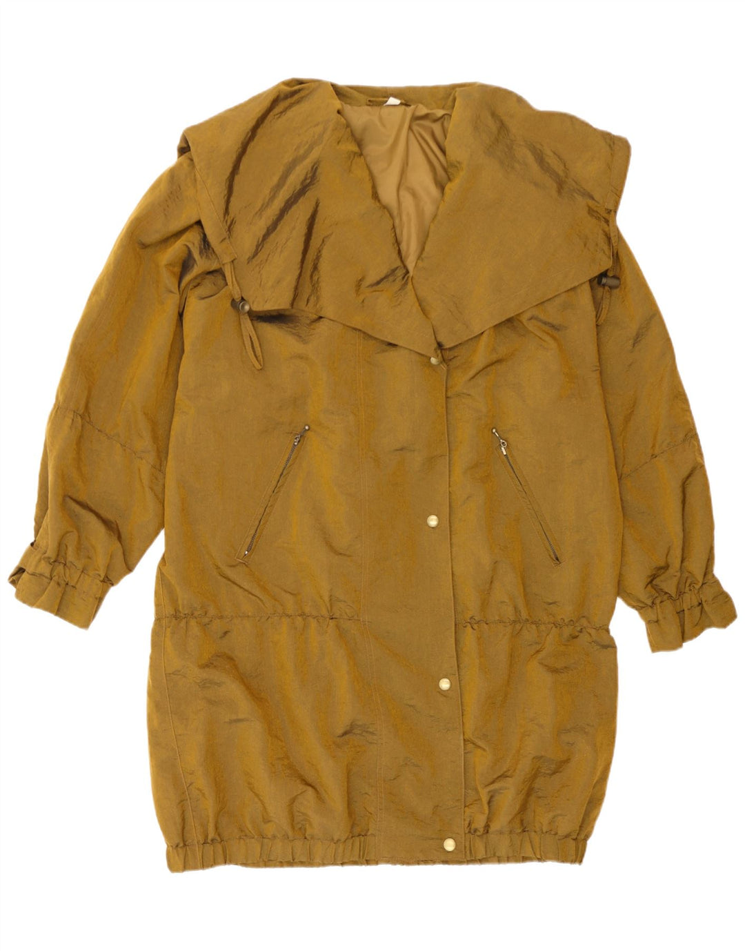 Vintage kvinders oversize regnfrakke UK 10 Small Gold