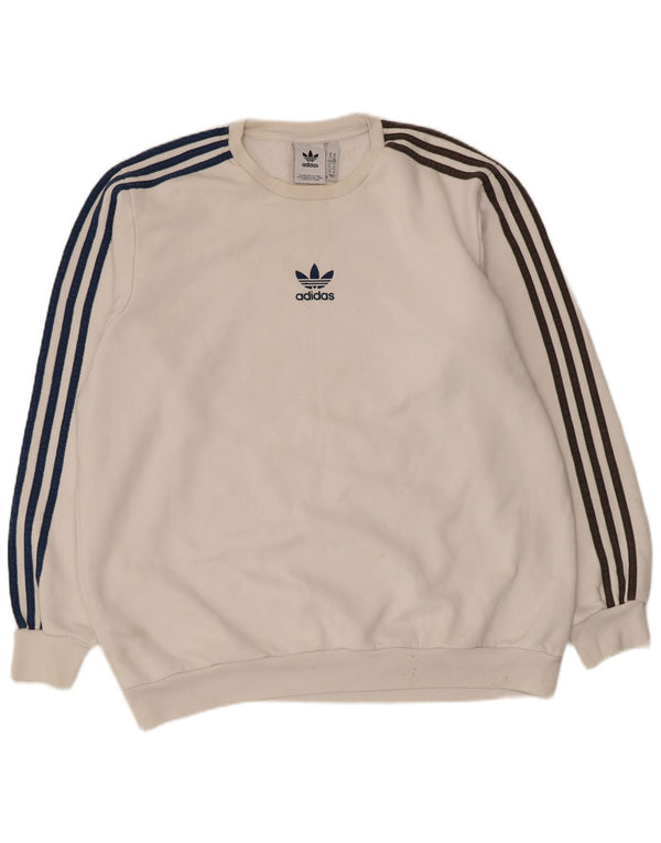 Adidas Herre Sweatshirt Jumper XL Hvid Bomuld