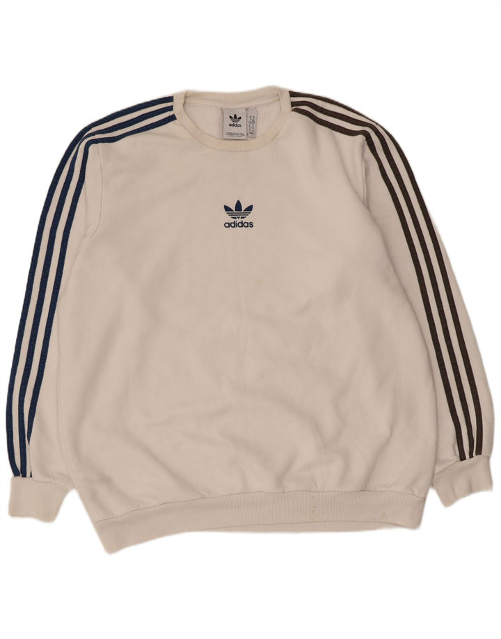 Adidas Herre Sweatshirt Jumper XL Hvid Bomuld