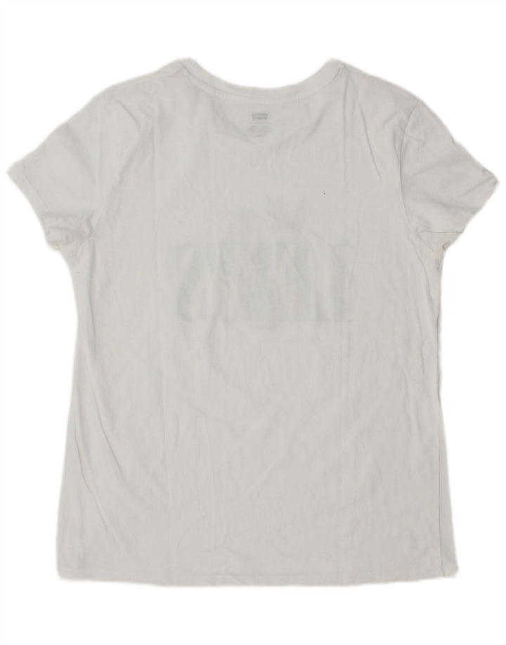 LEVI'S Grafisk T-Shirt Top til kvinder DK 14 Stor Hvid