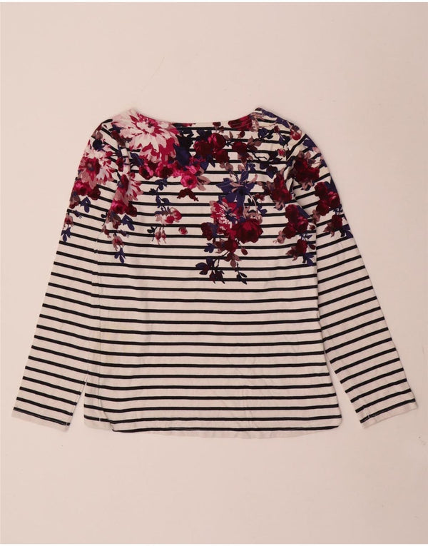 Joules Dame Grafisk Top Langærmet UK 6 XS Hvidstribet bomuld