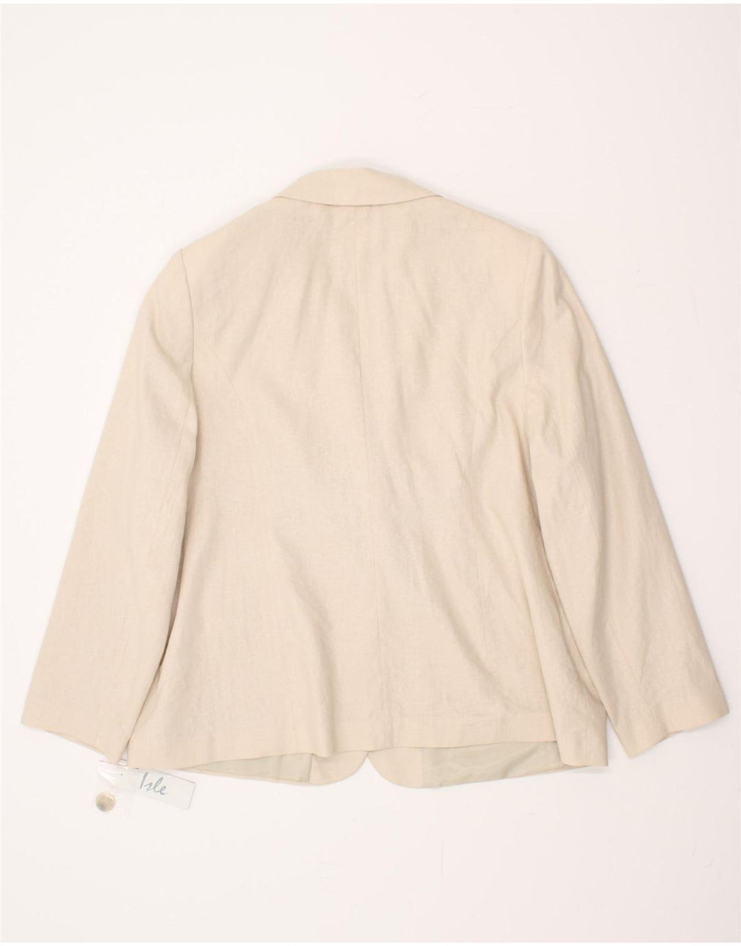VINTAGE Womens 1 Button Blazer Jacket UK 22 3XL Off White Linen Vintage Vintage and Second-Hand Vintage from Messina Hembry 