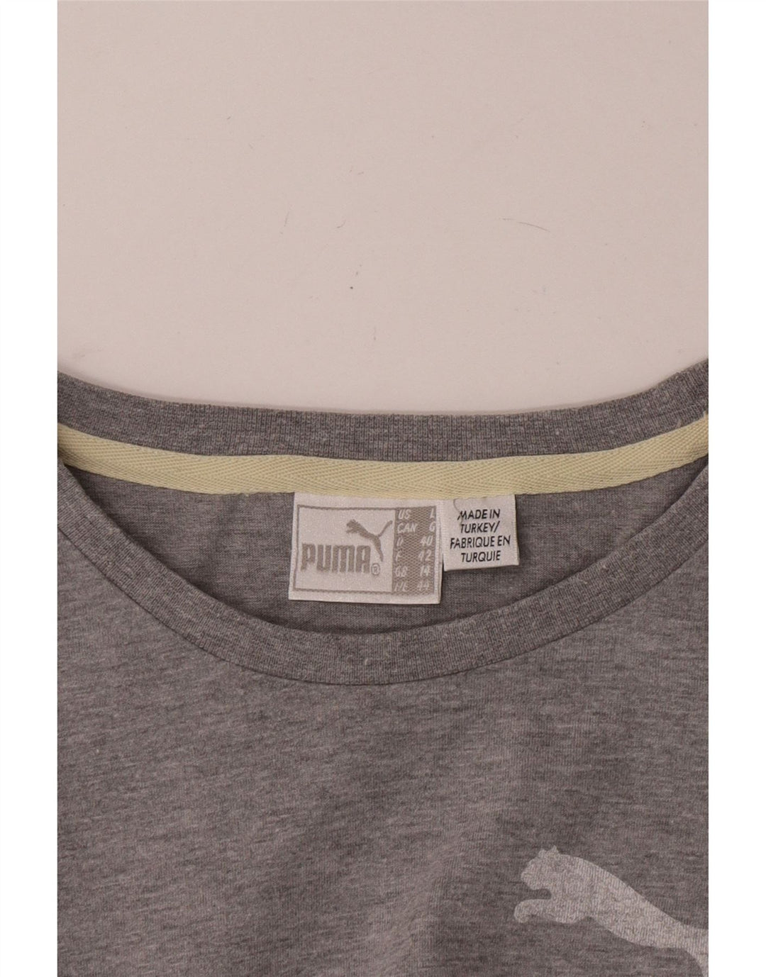 Puma Dame Grafisk Top Langærmet UK 14 Stor Grå
