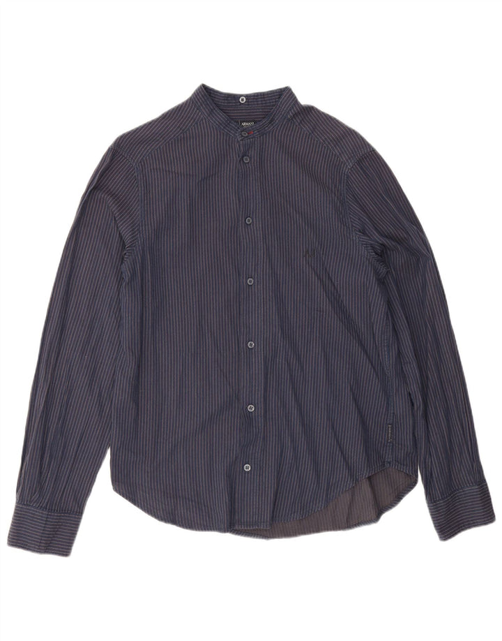 Armani Jeans Herreskjorte Stor marineblå nålestribe