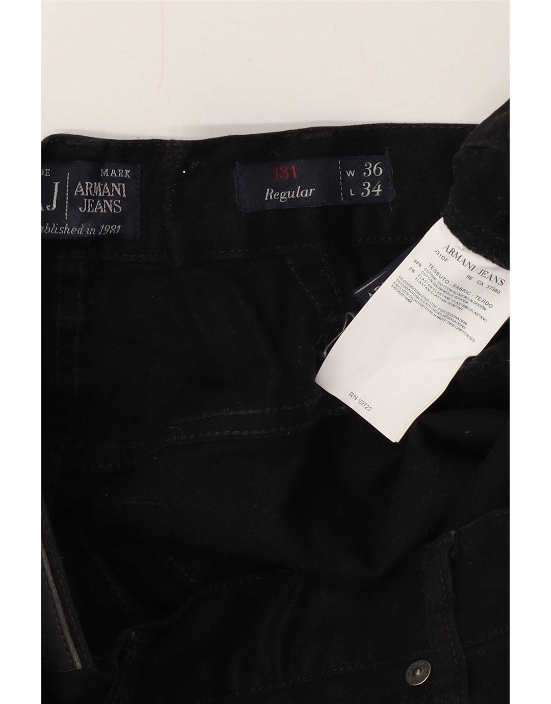 Armani Straight Jeans til mænd W36 L34 Marineblå bomuld