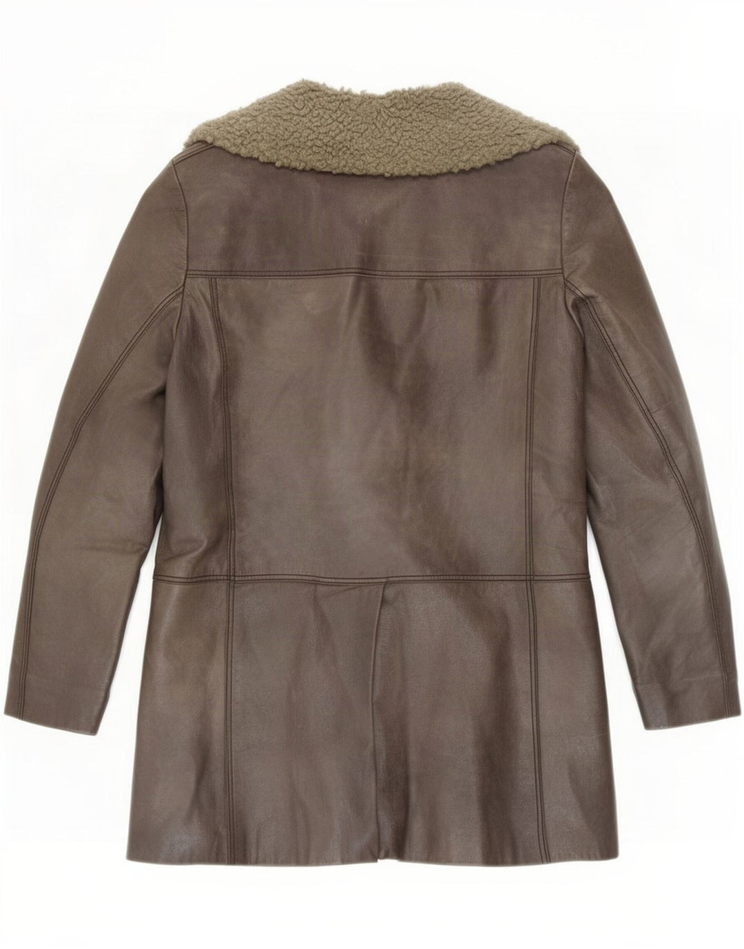 Vintage Dame Shearling Jacket UK 10 Small Grey