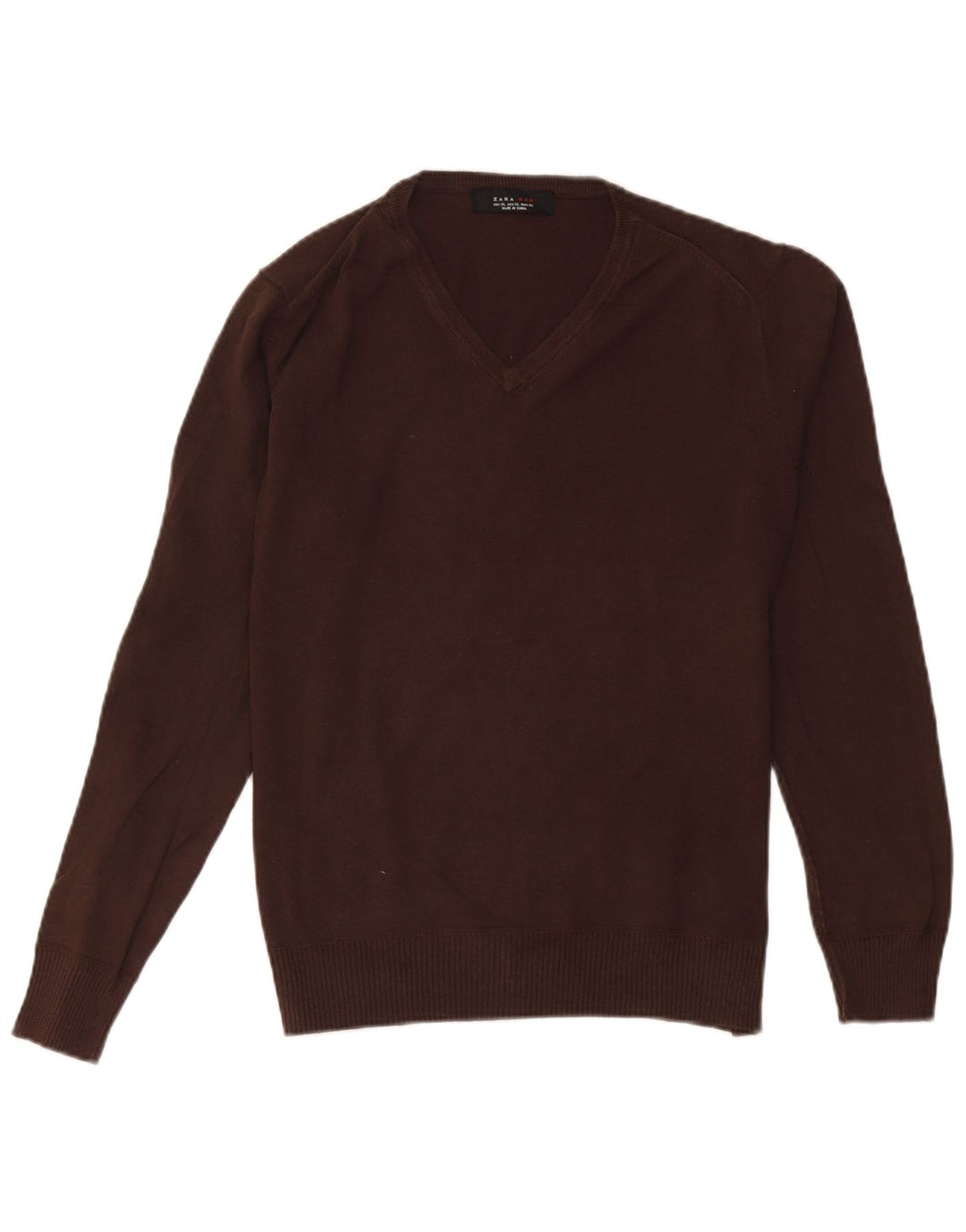 Zara Herre V-hals sweater XL Brun