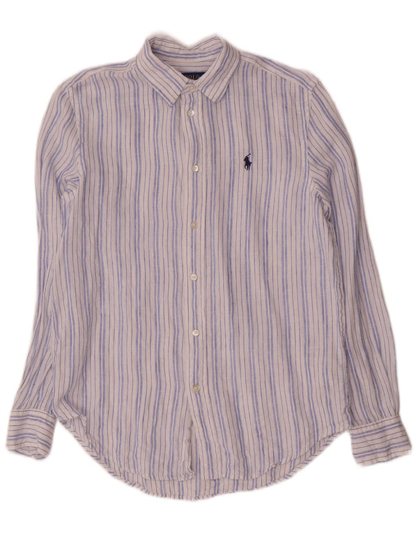 Polo Ralph Lauren Mens Relaxed Fit Shirt XS Blue Striped Linen