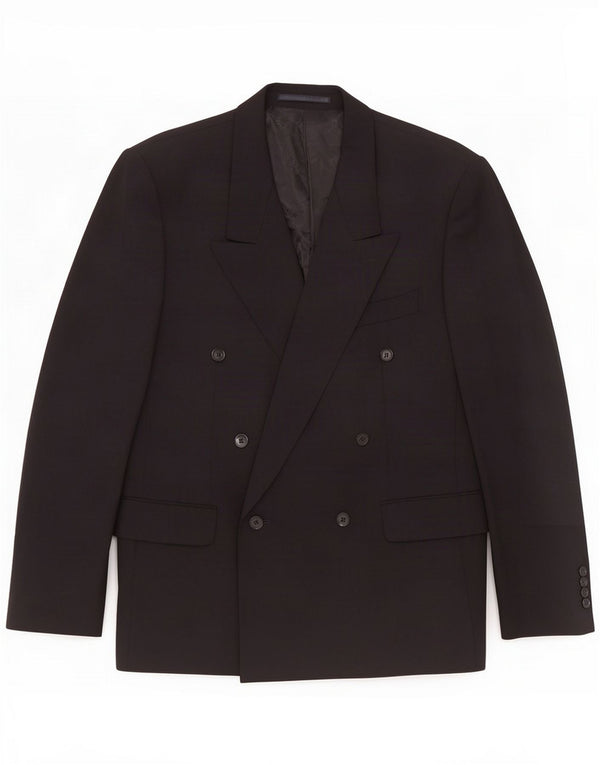 Pierre Cardin Mens Double Breasted Blazer Jacket UK 40 Large Navy Blue Wool