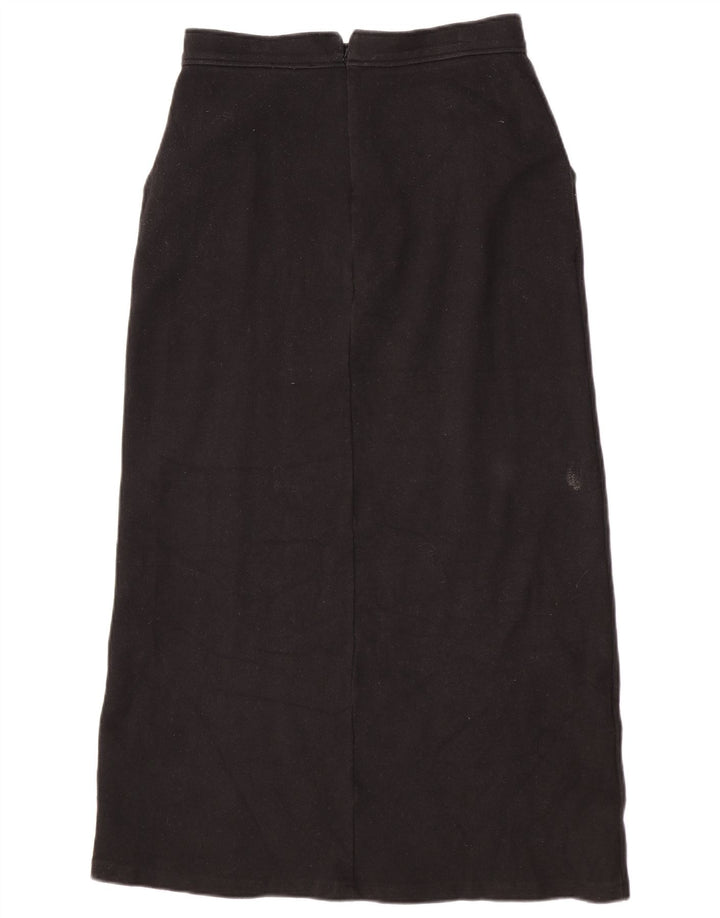Zara Dame Højtalje Maxi Nederdel Medium W30 Sort Polyester