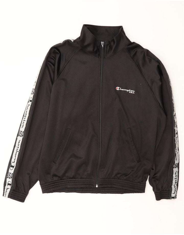 Champion Herre grafisk træningsdragt Topjakke Medium Sort Colourblock