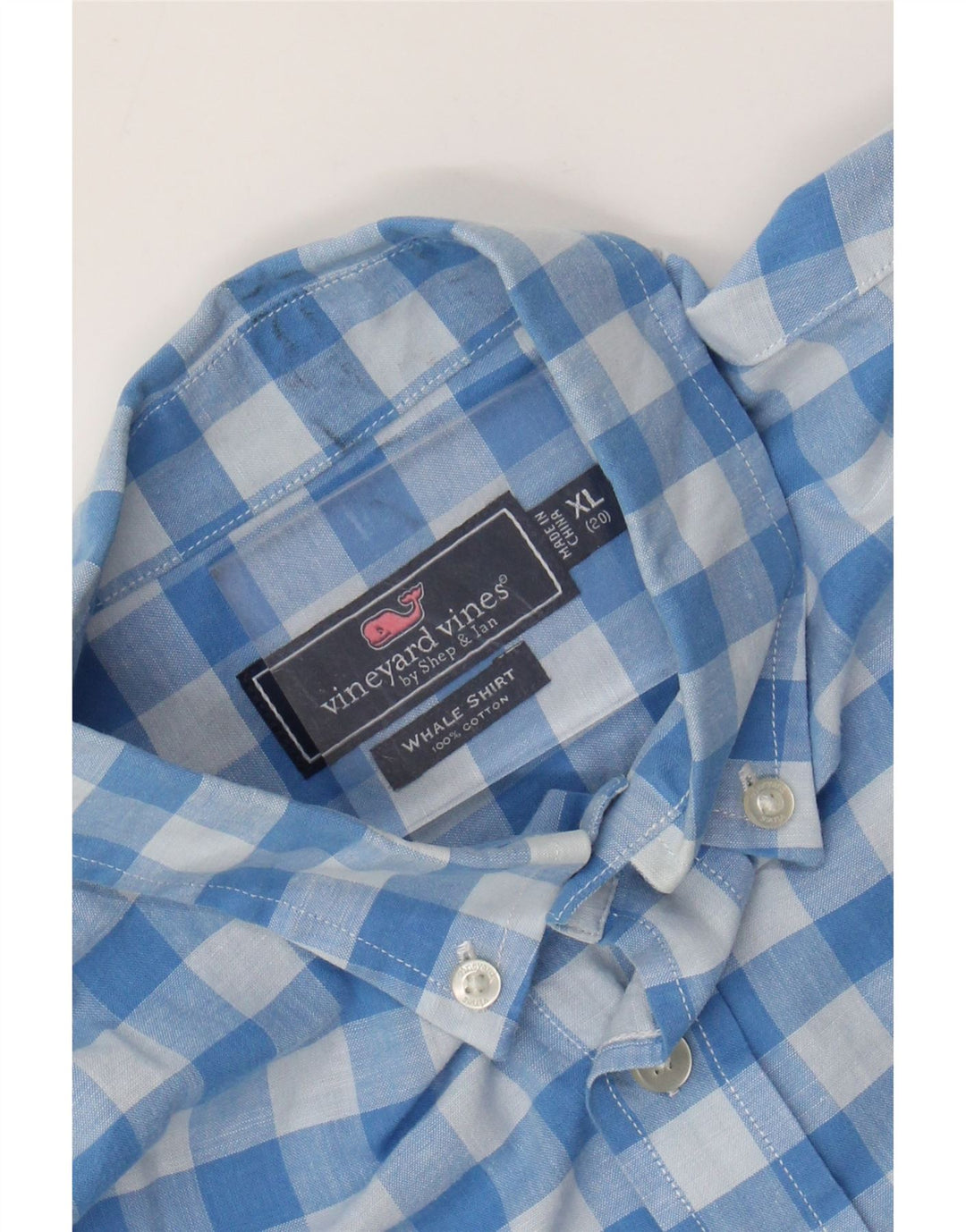 Vineyard Vines drengeskjorte 15-16 år XL Blue Gingham Cotton