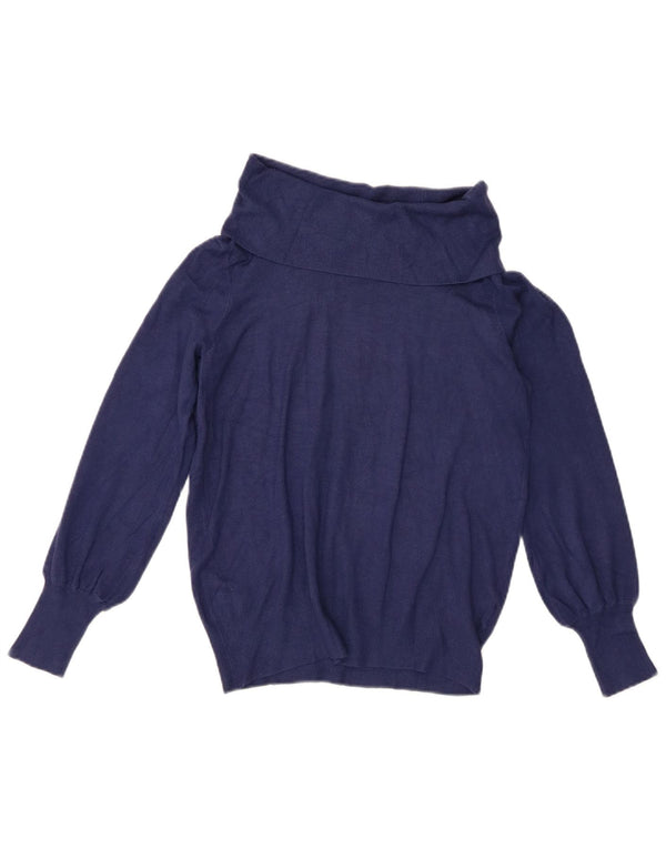 Marks & Spencer Dame Rullehals sweater UK 12 Medium Navy Blue