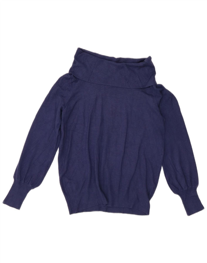 Marks & Spencer Dame Rullehals sweater UK 12 Medium Navy Blue