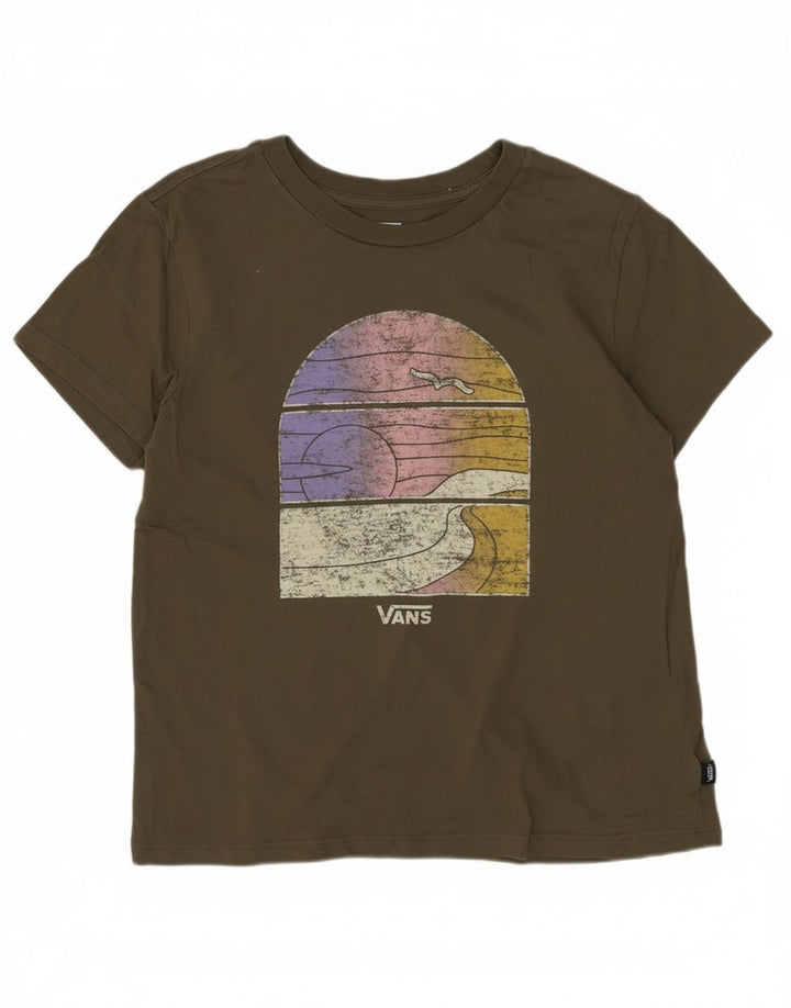 Vans Drenge Grafisk T-Shirt Top 10-11 år Medium Khaki Bomuld