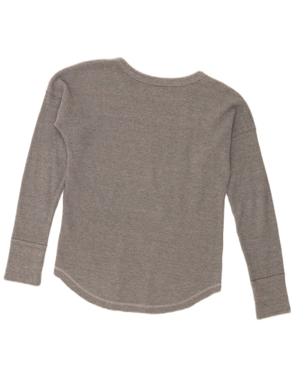 Abercrombie & Fitch Oversized grafisk top Langærmet Dame UK 6 XS Grå