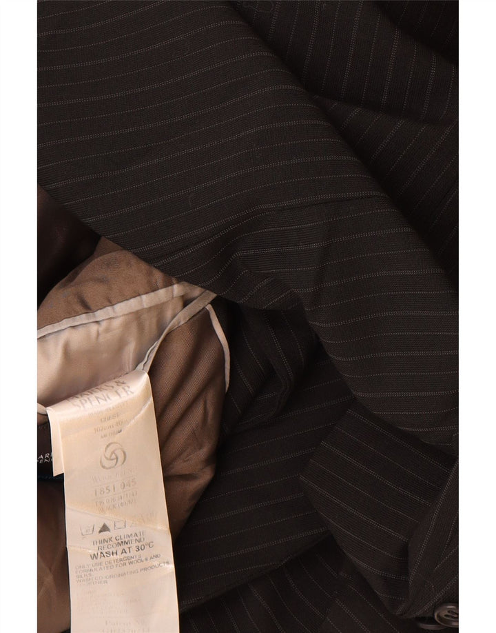 Marks & Spencer Herre 3-knaps blazerjakke UK 38 Medium Black Pinstripe