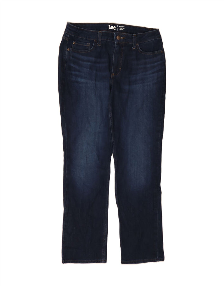 LEE Womens Mid Rise Straight Jeans US 12 Large W32 L30 Navy Blue Vintage Lee and Second-Hand Lee from Messina Hembry 