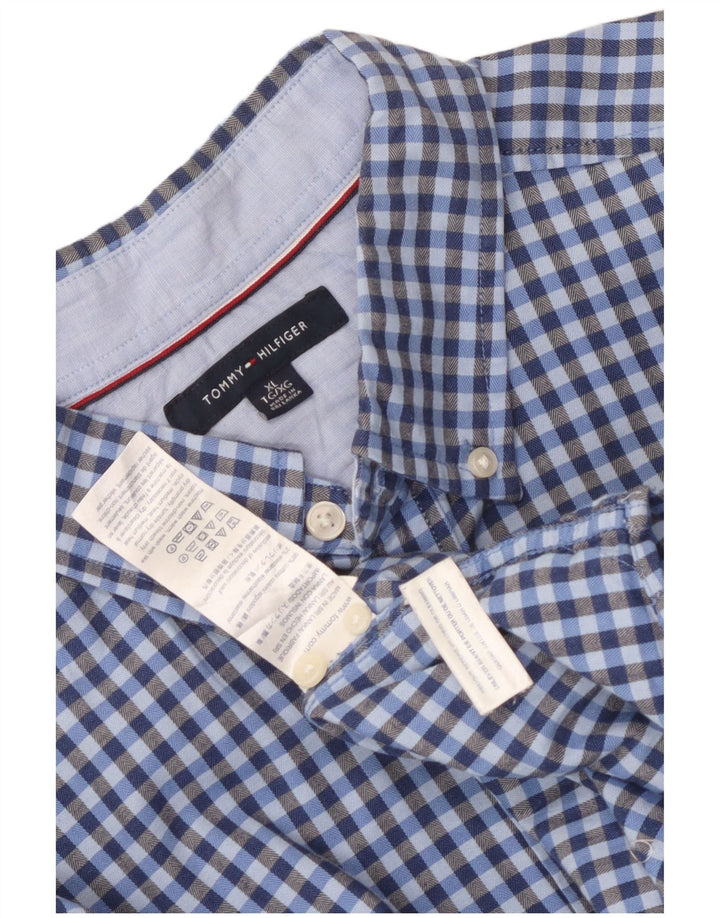 Tommy Hilfiger Herreskjorte XL Blå Gingham Bomuld