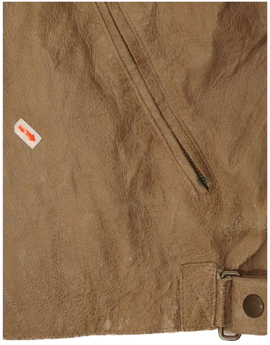 ANDREA D'AMICO Herre læder racerjakke IT 56 XL beige læder