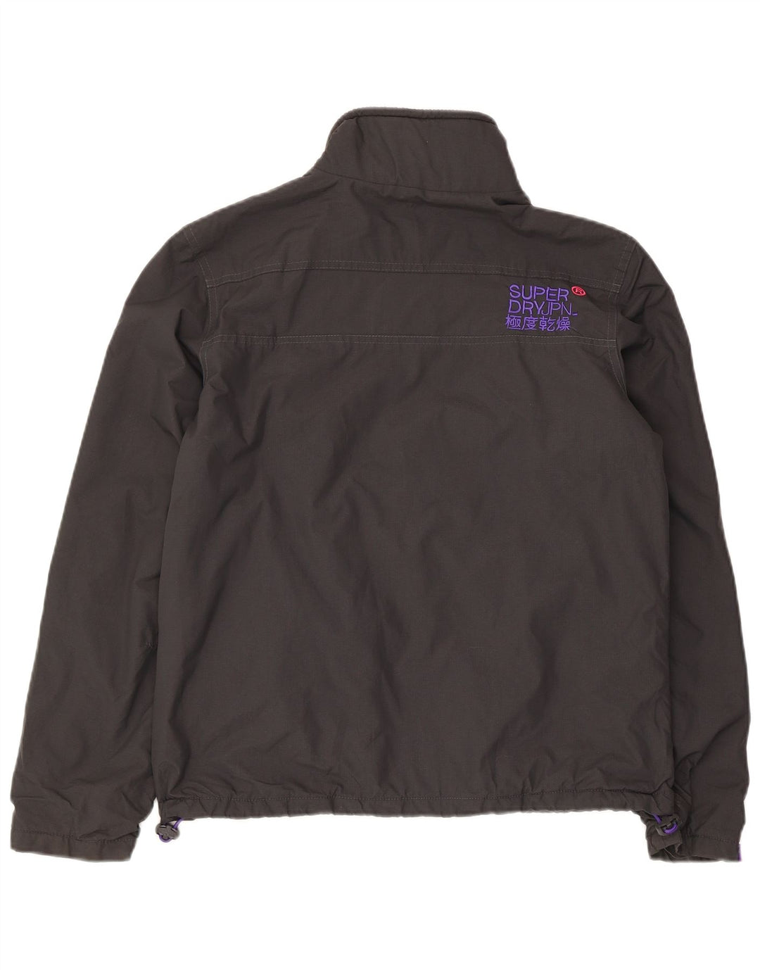 Superdry Womens The Windhiker Graphic Windbreaker Jacket UK 14 Large Grå