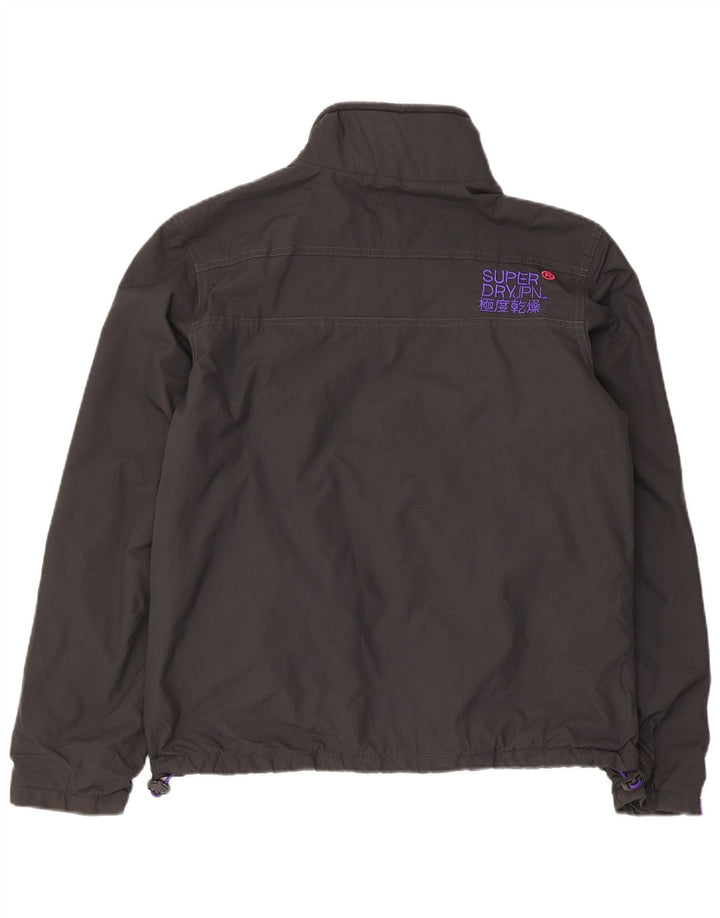 Superdry Womens The Windhiker Graphic Windbreaker Jacket UK 14 Large Grå
