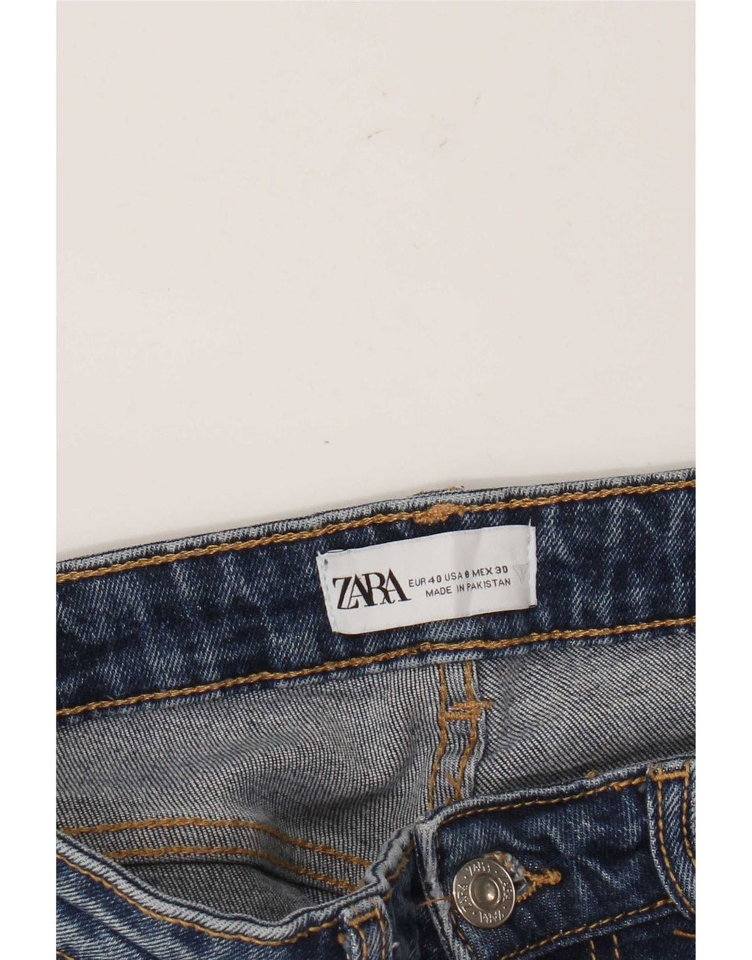 Zara Dame Cropped Jeans EU 40 Medium W30 L26 Blå