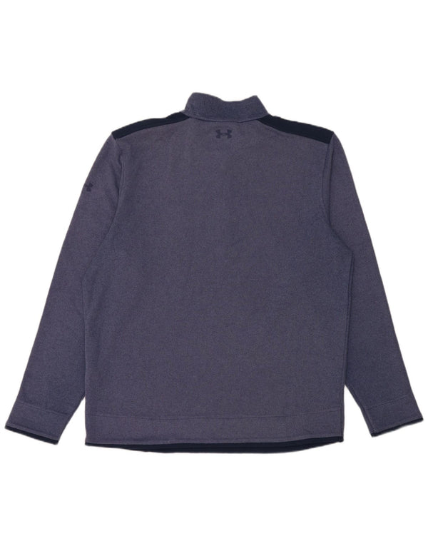 Under Armour Herre Zip Neck Pullover Træningsdragt Top XL Navy Blue Polyester