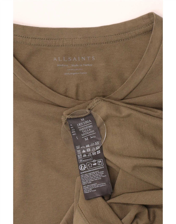 All Saints Herre Regular Fit T-Shirt Top Medium Grøn Bomuld