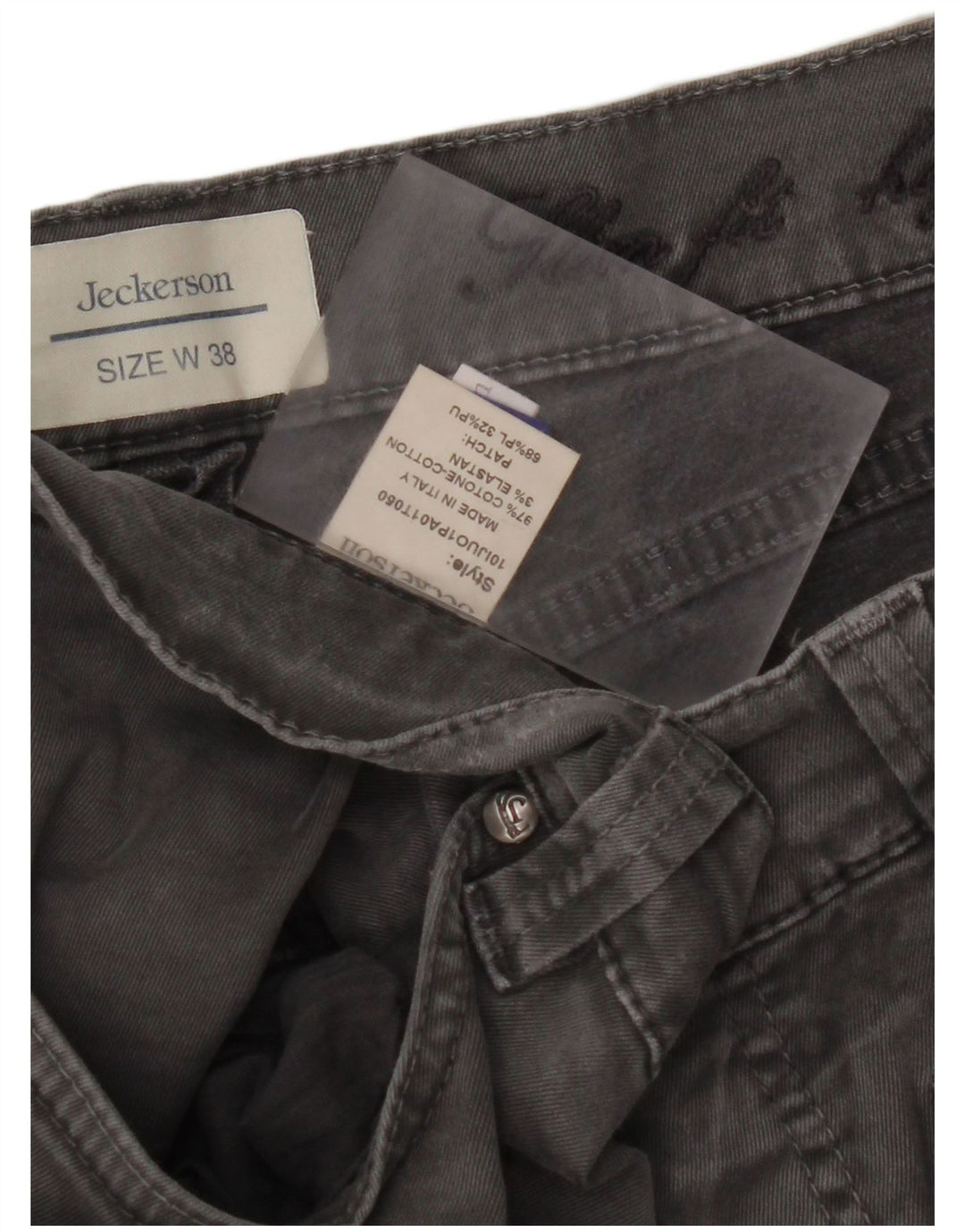 JECKERSON Herre Slim Fit Casual Bukser W38 L33 Grå Bomuld