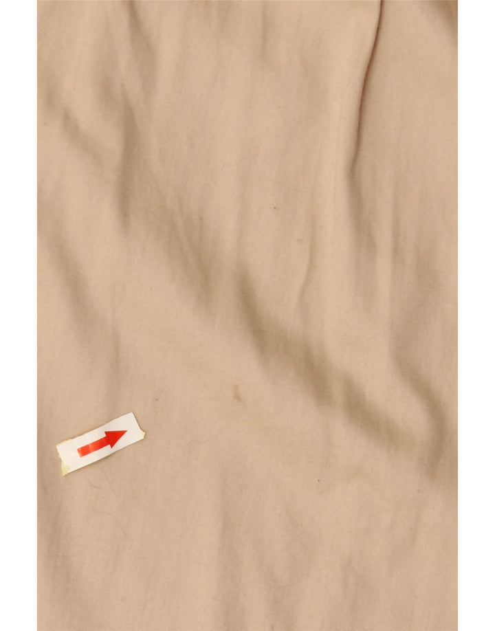 ZARA Dame Longline skjortebluse UK 16 Stor Beige Bomuld