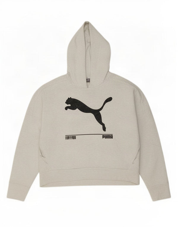 Puma Graphic Hoodie Jumper UK 14 Medium Grey Bomuld