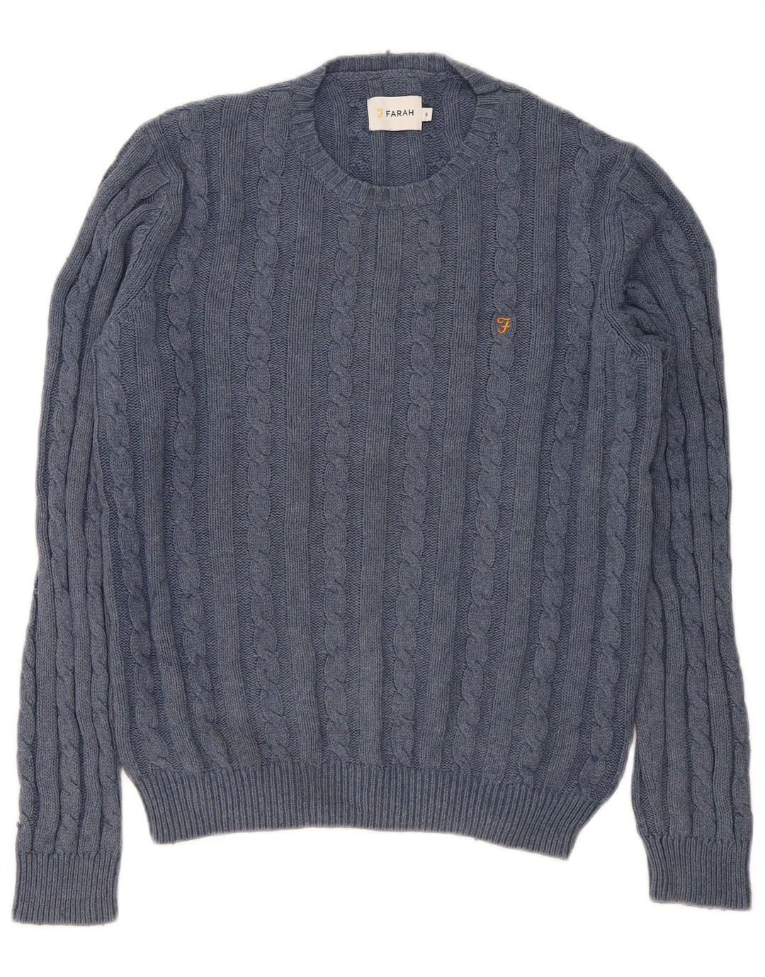Farah Herre rund hals sweater lille marineblå bomuld